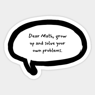 Dear Math Sticker